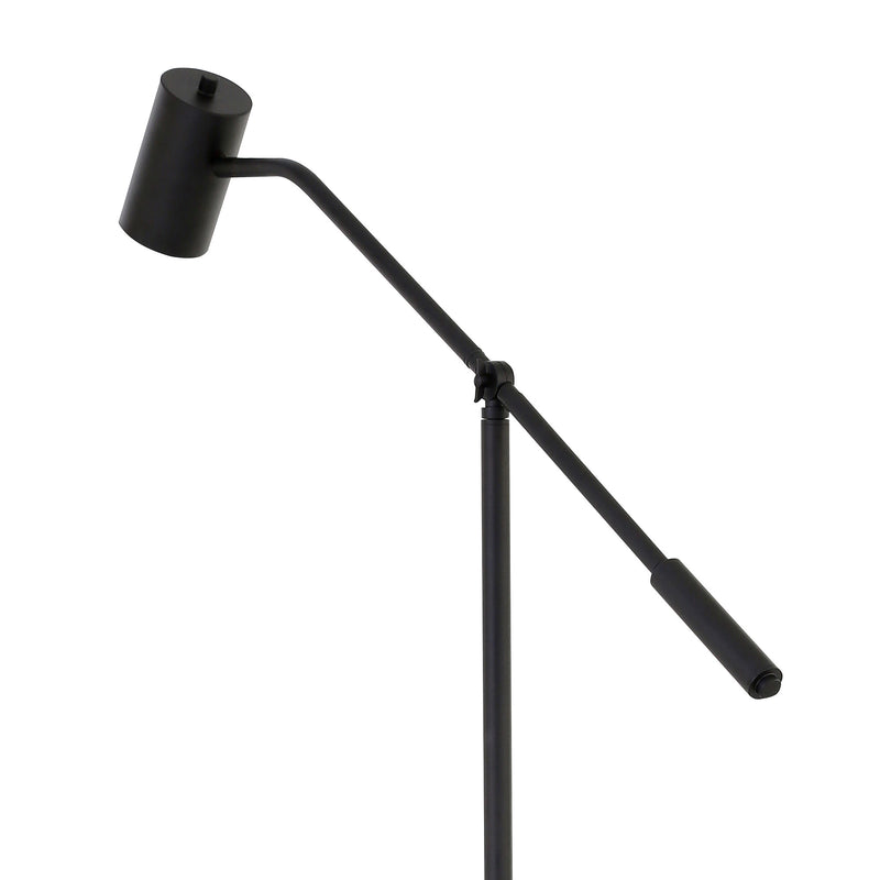 Home Outfitters 60" Black Swing Arm Floor Lamp With Black Drum Shade