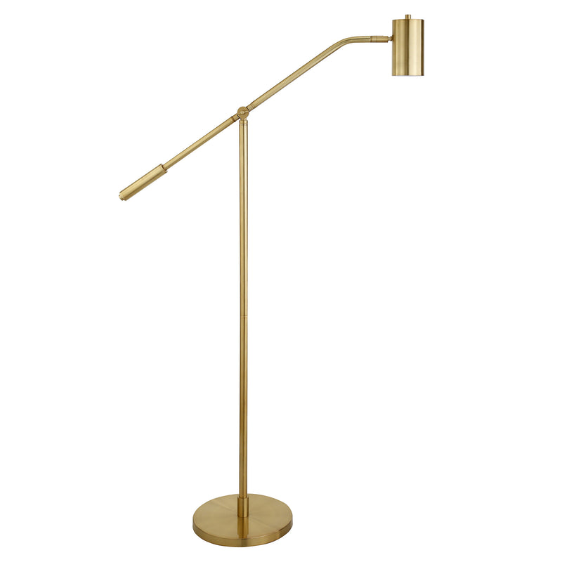 Home Outfitters 60" Brass Swing Arm Floor Lamp With Brass Drum Shade