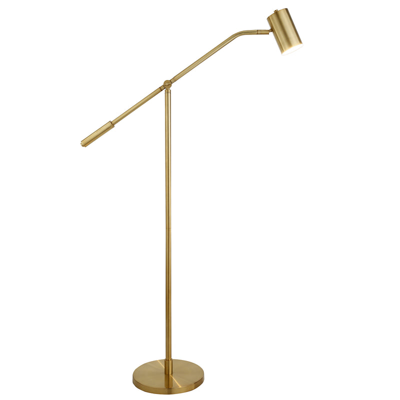 Home Outfitters 60" Brass Swing Arm Floor Lamp With Brass Drum Shade