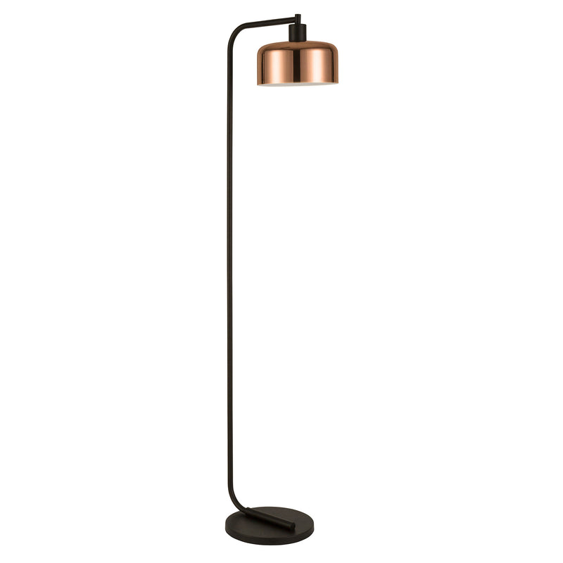 Home Outfitters 57" Black Arched Floor Lamp With Copper No Pattern Bell Shade