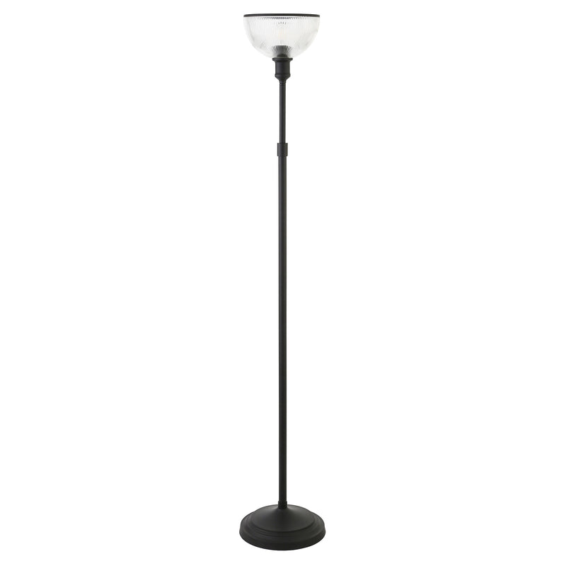 Home Outfitters 65" Black Novelty Floor Lamp With Clear Transparent Glass Dome Shade