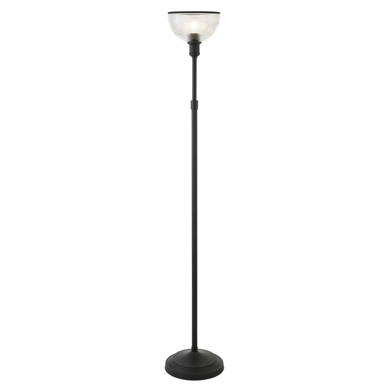 Home Outfitters 65" Black Novelty Floor Lamp With Clear Transparent Glass Dome Shade