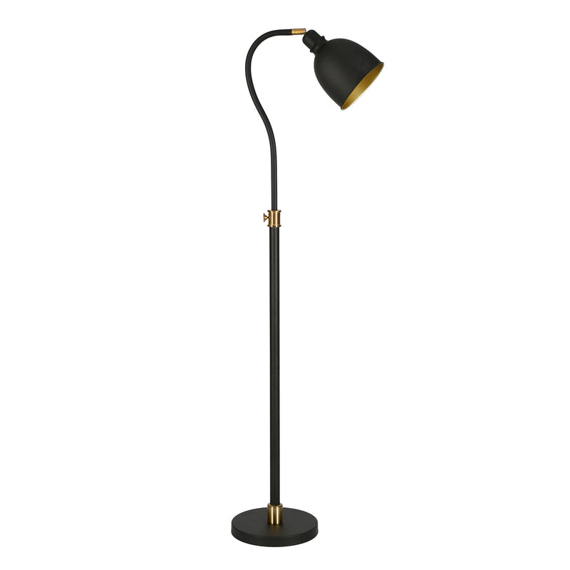 Home Outfitters 68" Black Adjustable Reading Floor Lamp With Black Dome Shade