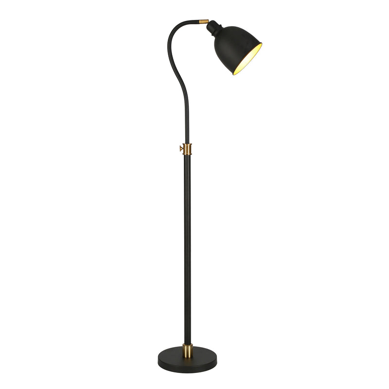 Home Outfitters 68" Black Adjustable Reading Floor Lamp With Black Dome Shade