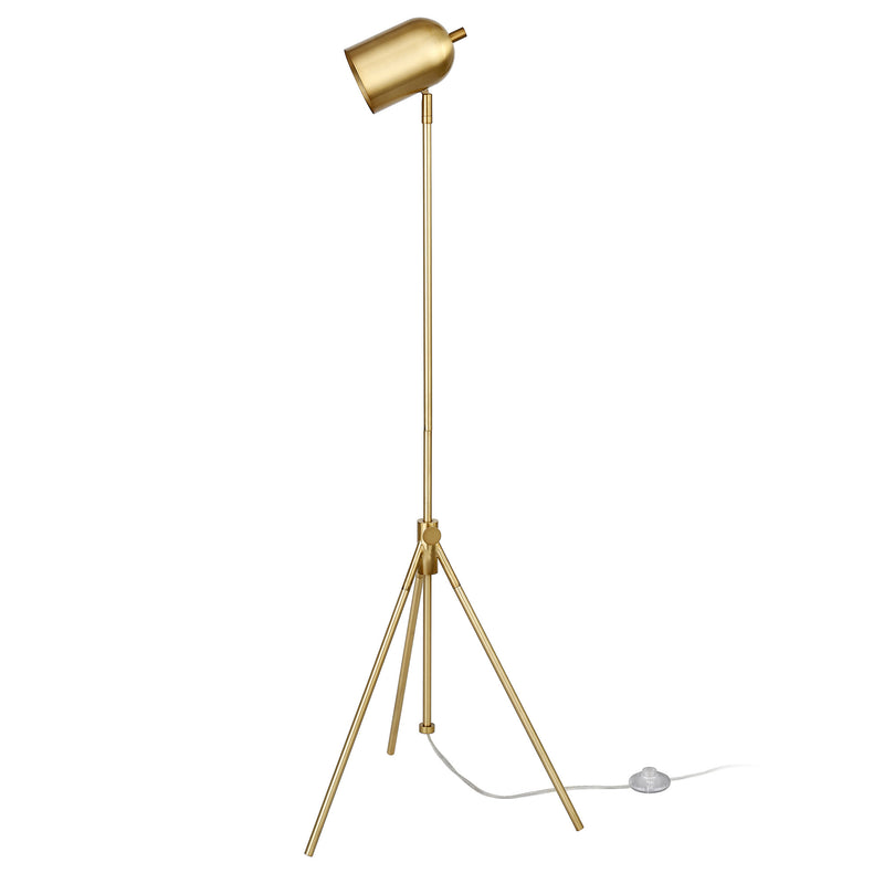 Home Outfitters 56" Brass Tripod Floor Lamp With Brass Dome Shade