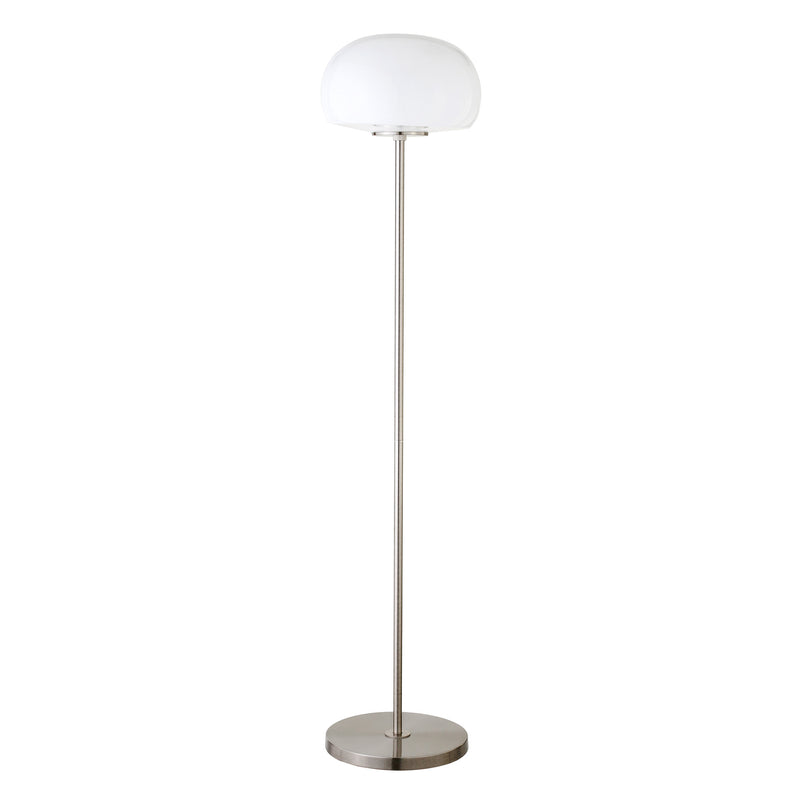 Home Outfitters 62" Nickel Novelty Floor Lamp With White Frosted Glass Globe Shade