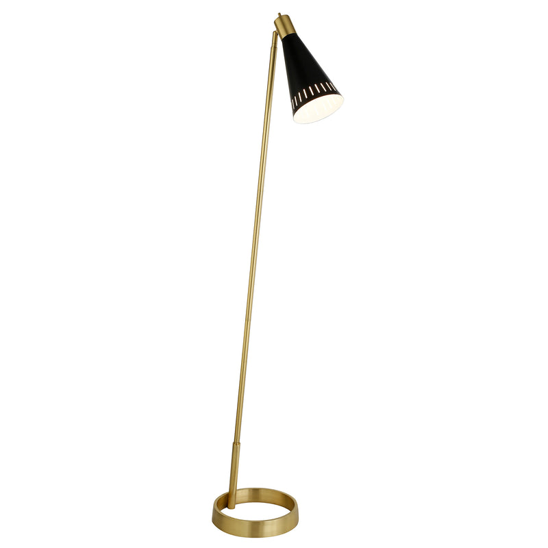 Home Outfitters 62" Black Reading Floor Lamp With Black Cone Shade