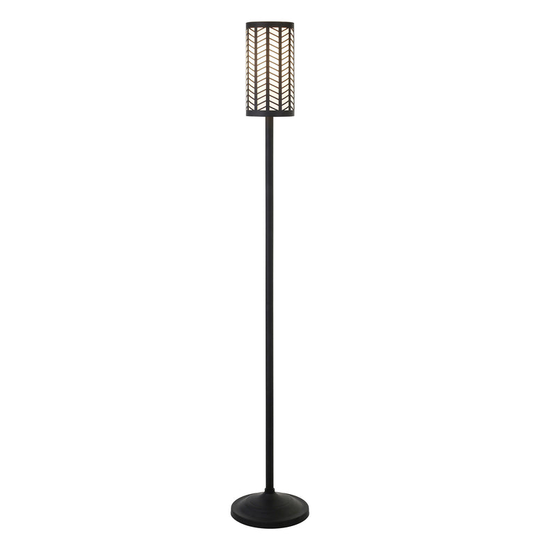 Home Outfitters 63" Black Torchiere Floor Lamp With Black Drum Shade