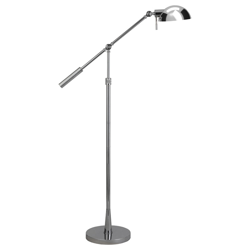 Home Outfitters 61" Nickel Adjustable Swing Arm Floor Lamp With Nickel No Pattern Cone Shade