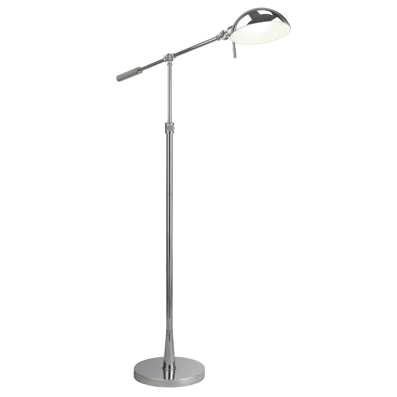 Home Outfitters 61" Nickel Adjustable Swing Arm Floor Lamp With Nickel No Pattern Cone Shade