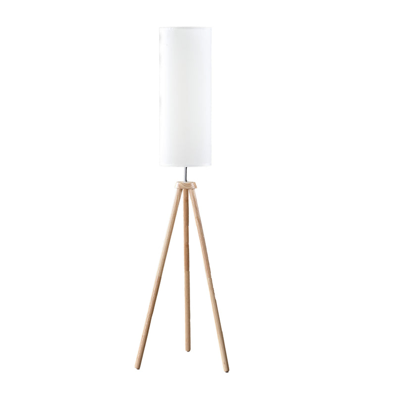 Home Outfitters 58" Natural Wood Look Tripod Floor Lamp With White Shade