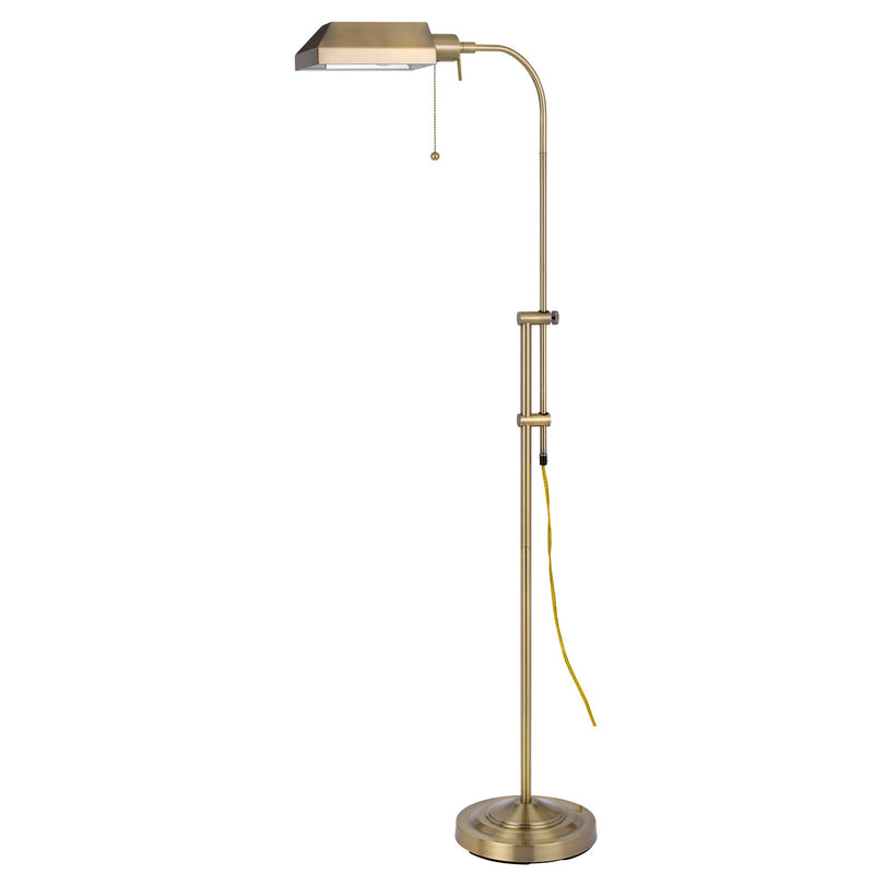 Home Outfitters 57" Brass Adjustable Traditional Shaped Floor Lamp With Bronze Square Shade