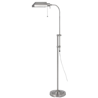 Home Outfitters 57" Nickel Adjustable Traditional Shaped Floor Lamp With Nickel Square Shade