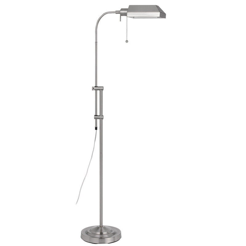 Home Outfitters 57" Nickel Adjustable Traditional Shaped Floor Lamp With Nickel Square Shade