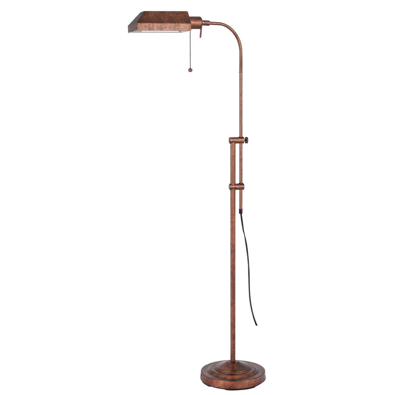 Home Outfitters 57" Rusted Adjustable Traditional Shaped Floor Lamp With Rust Square Shade