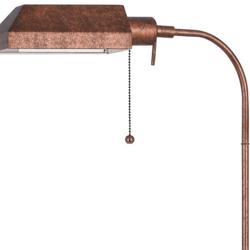 Home Outfitters 57" Rusted Adjustable Traditional Shaped Floor Lamp With Rust Square Shade