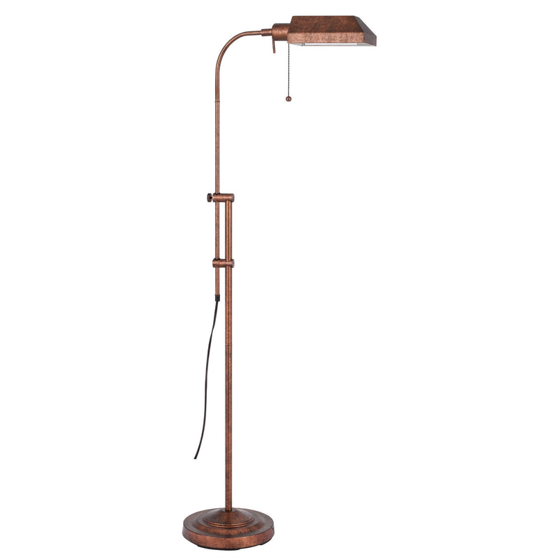 Home Outfitters 57" Rusted Adjustable Traditional Shaped Floor Lamp With Rust Square Shade