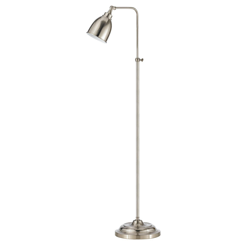 Home Outfitters 62" Nickel Adjustable Traditional Shaped Floor Lamp With Nickel Dome Shade