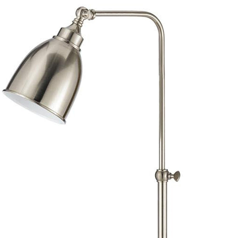 Home Outfitters 62" Nickel Adjustable Traditional Shaped Floor Lamp With Nickel Dome Shade