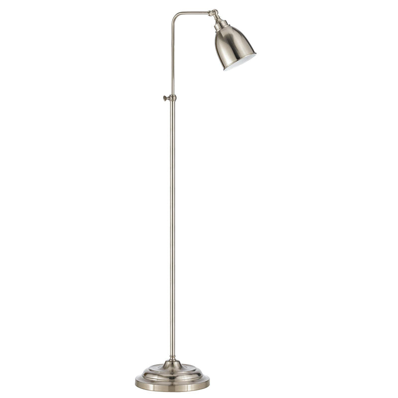 Home Outfitters 62" Nickel Adjustable Traditional Shaped Floor Lamp With Nickel Dome Shade