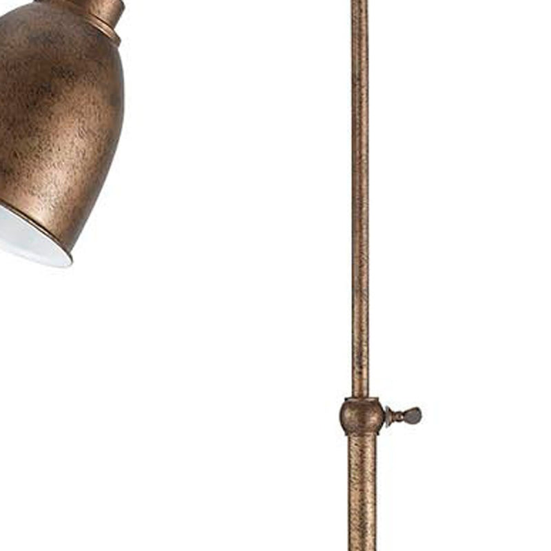 Home Outfitters 62" Rusted Adjustable Traditional Shaped Floor Lamp With Rust Dome Shade