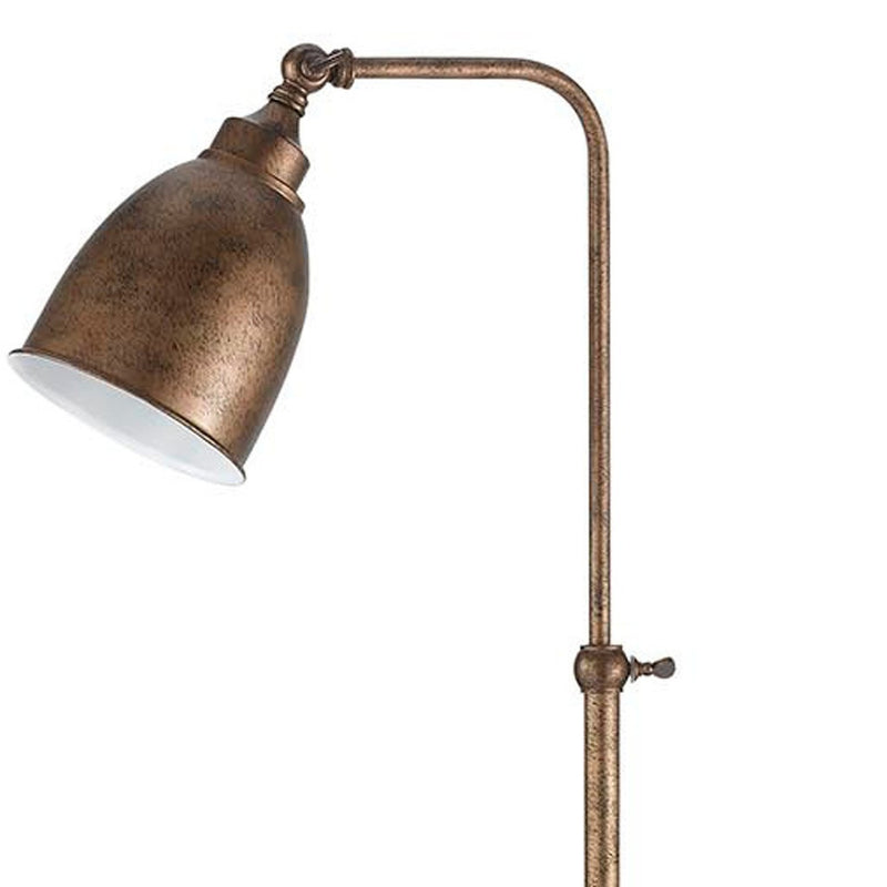 Home Outfitters 62" Rusted Adjustable Traditional Shaped Floor Lamp With Rust Dome Shade