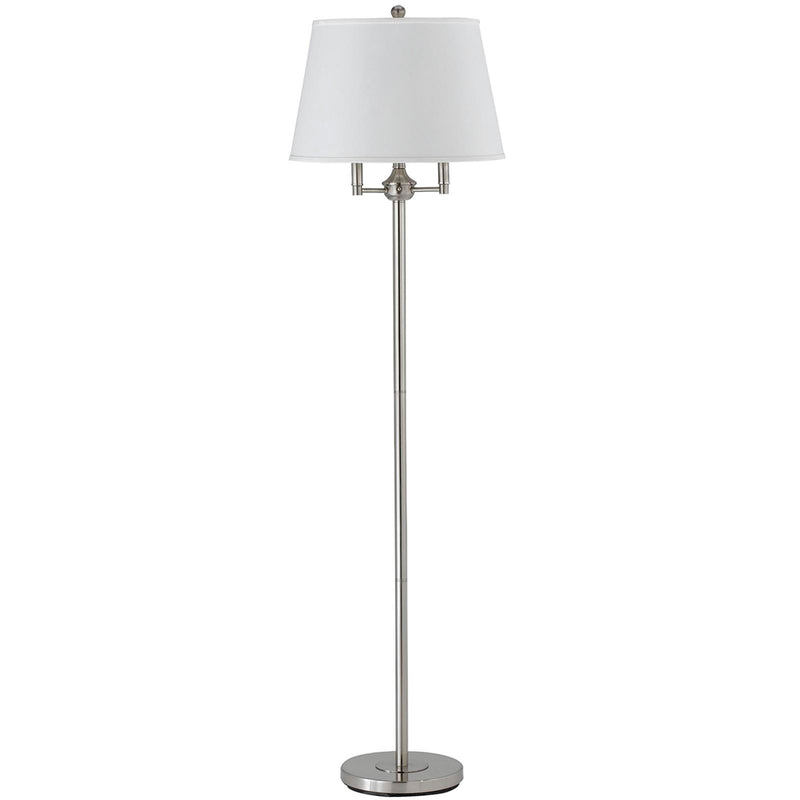 Home Outfitters 62" Nickel Four Light Traditional Shaped Floor Lamp With White Square Shade