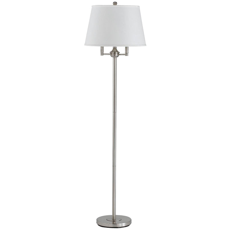 Home Outfitters 62" Nickel Four Light Traditional Shaped Floor Lamp With White Square Shade