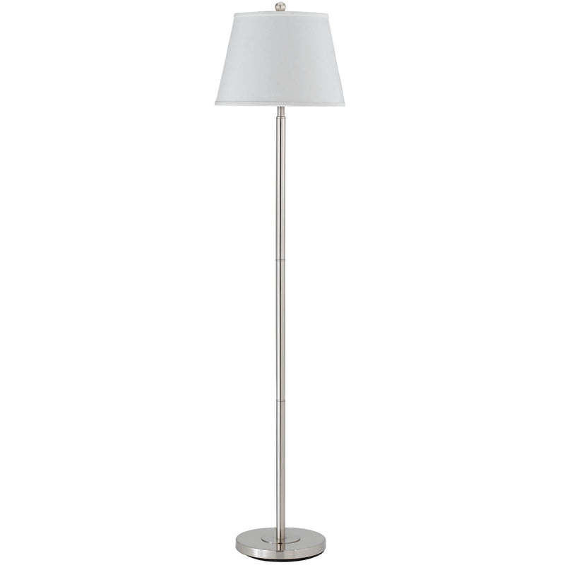 Home Outfitters 60" Nickel Traditional Shaped Floor Lamp With White Square Shade