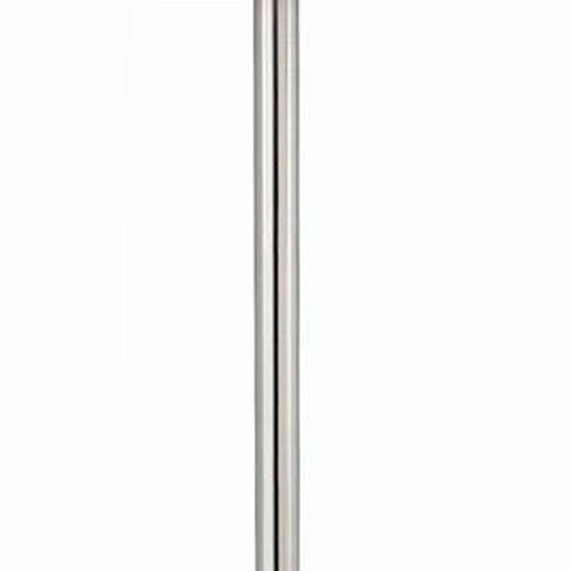 Home Outfitters 60" Nickel Tray Table Floor Lamp With White Transparent Glass Square Shade