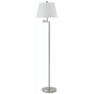 Home Outfitters 60" Nickel Swing Arm Floor Lamp With White Square Shade