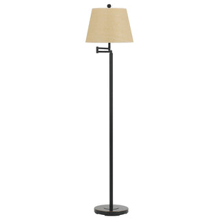 Home Outfitters 60" Bronze Swing Arm Floor Lamp With White Square Shade