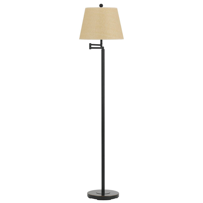 Home Outfitters 60" Bronze Swing Arm Floor Lamp With White Square Shade