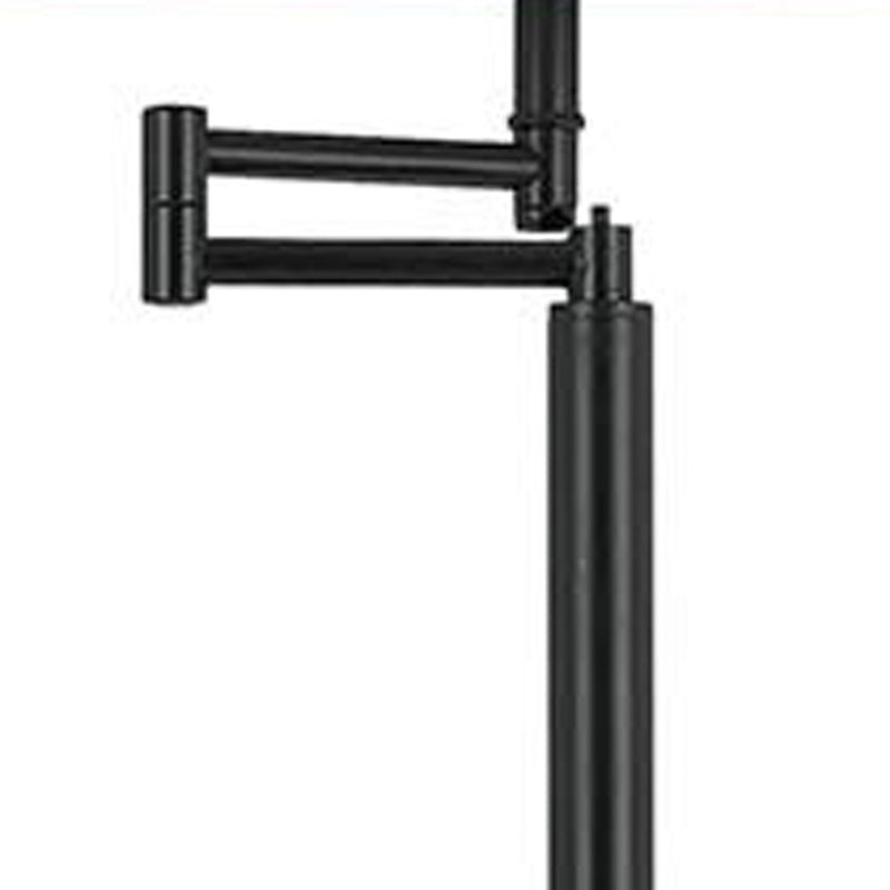 Home Outfitters 60" Bronze Swing Arm Floor Lamp With White Square Shade