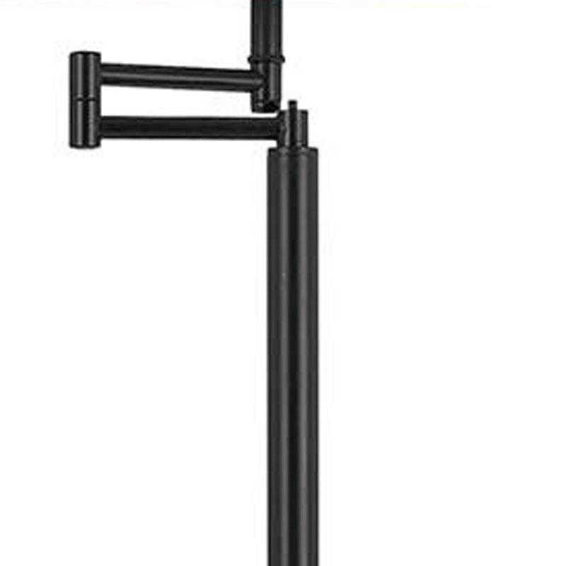 Home Outfitters 60" Bronze Swing Arm Floor Lamp With White Square Shade