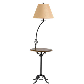 Home Outfitters 62" Black Tray Table Floor Lamp With Brown Empire Shade