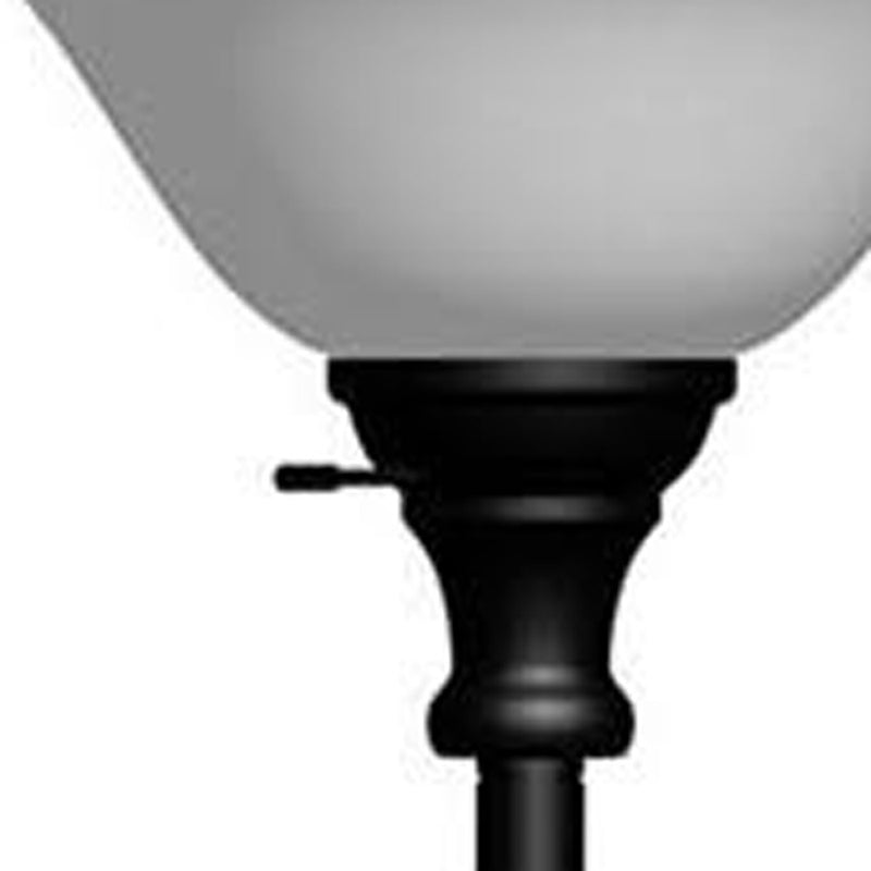 Home Outfitters 71" Black Torchiere Floor Lamp With Black Frosted Glass Dome Shade