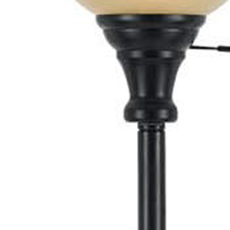 Home Outfitters 71" Bronze Torchiere Floor Lamp With Beige Frosted Glass Dome Shade