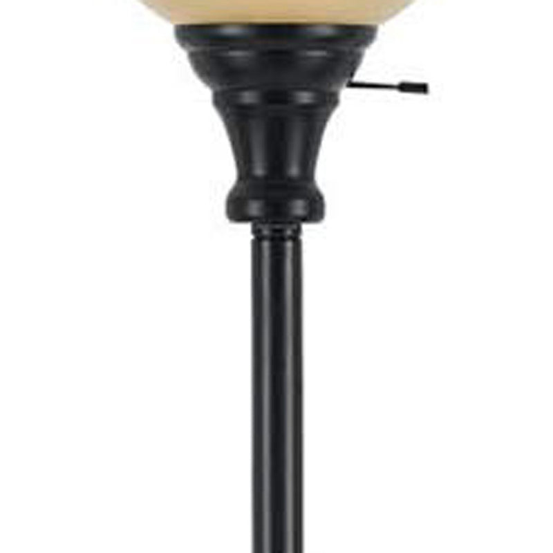 Home Outfitters 71" Bronze Torchiere Floor Lamp With Beige Frosted Glass Dome Shade