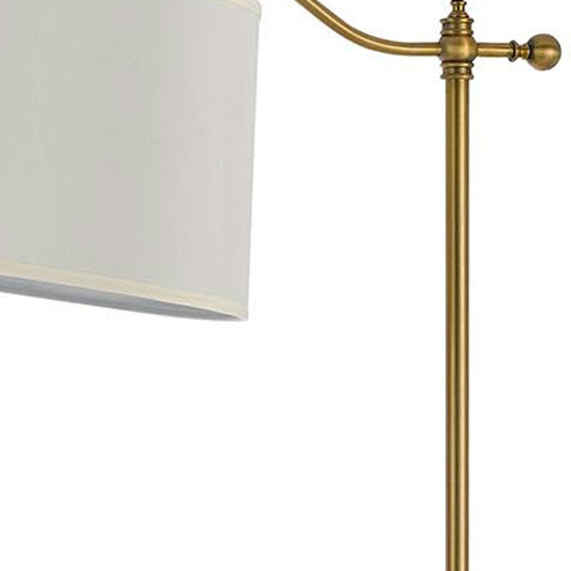 Home Outfitters 63" Bronze Adjustable Traditional Shaped Floor Lamp With White Square Shade