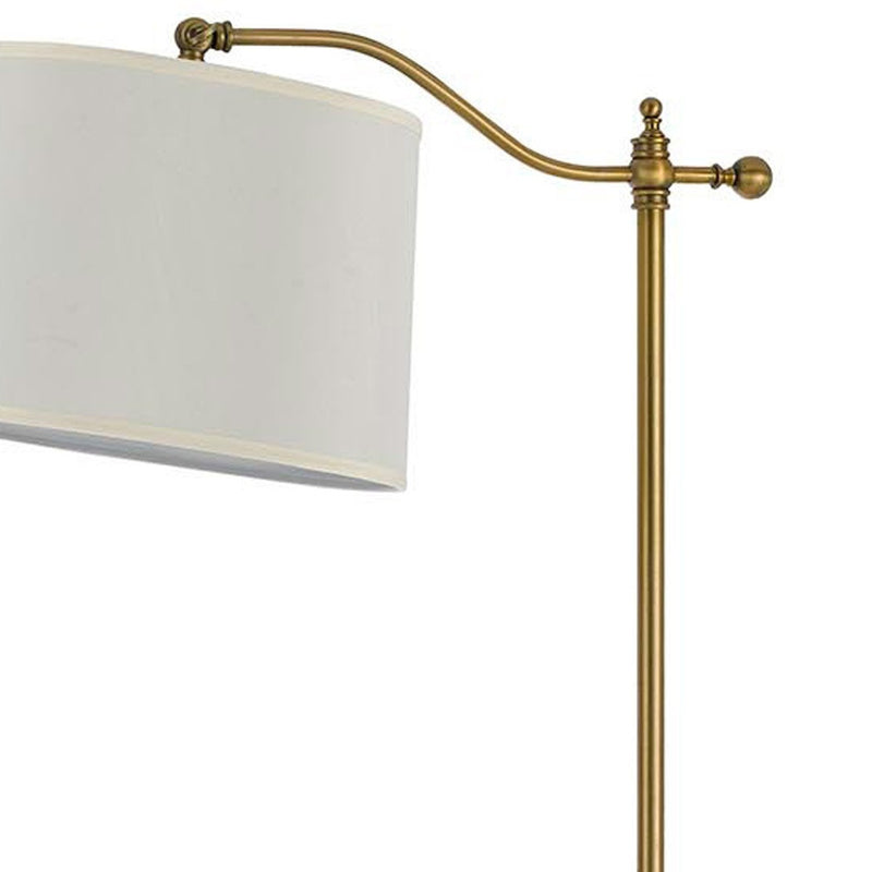 Home Outfitters 63" Bronze Adjustable Traditional Shaped Floor Lamp With White Square Shade