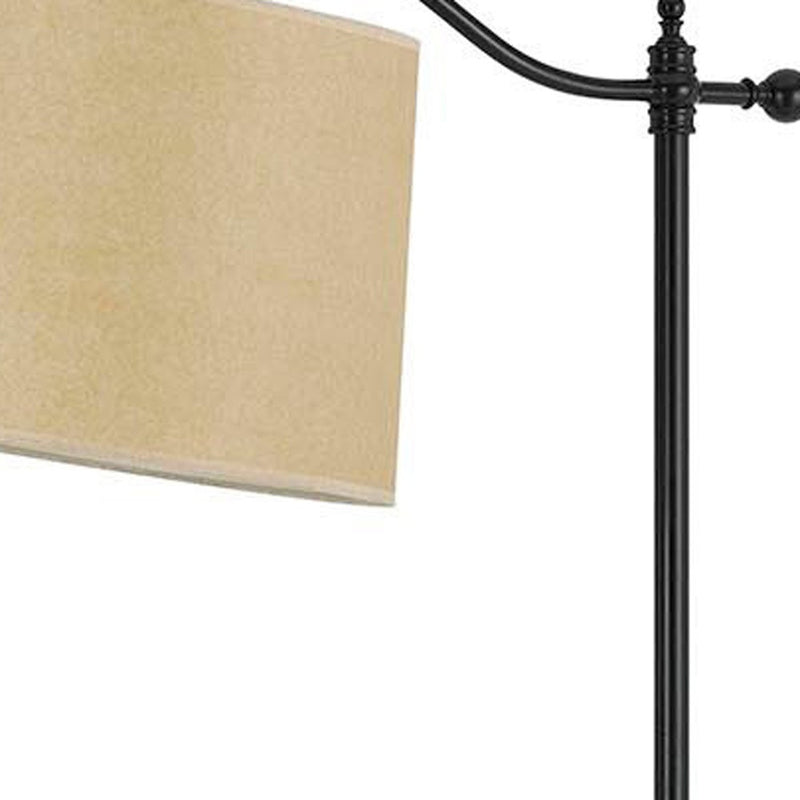 Home Outfitters 63" Bronze Adjustable Traditional Shaped Floor Lamp With Tan Square Shade