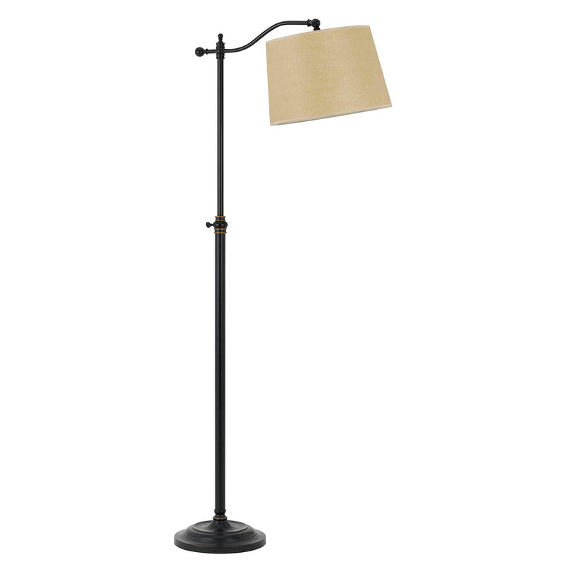 Home Outfitters 63" Bronze Adjustable Traditional Shaped Floor Lamp With Tan Square Shade