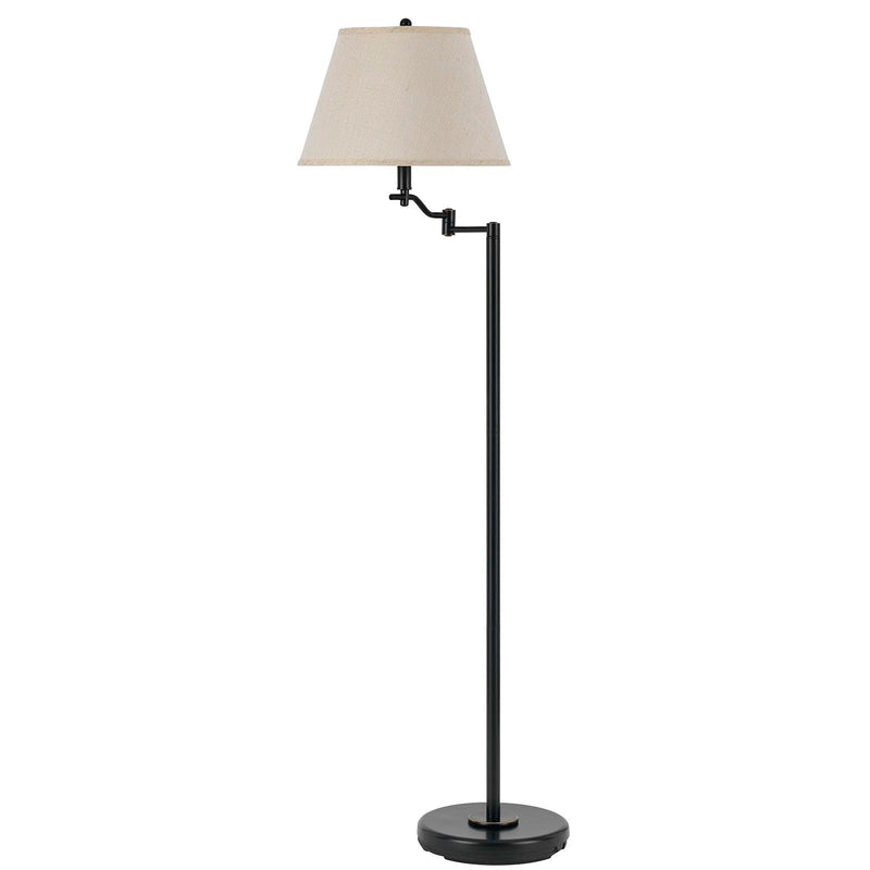 Home Outfitters 60" Bronze Swing Arm Floor Lamp With Beige Empire Shade