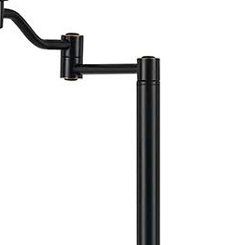Home Outfitters 60" Bronze Swing Arm Floor Lamp With Beige Empire Shade