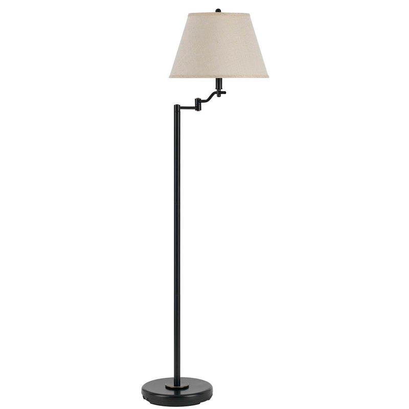 Home Outfitters 60" Bronze Swing Arm Floor Lamp With Beige Empire Shade