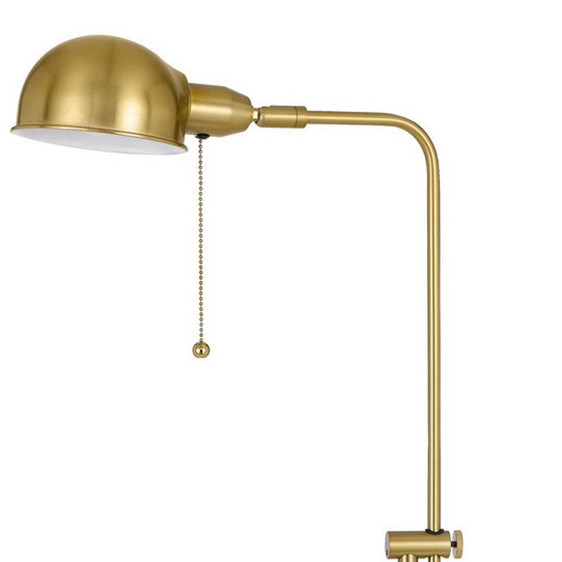 Home Outfitters 58" Brass Adjustable Traditional Shaped Floor Lamp With Bronze Dome Shade