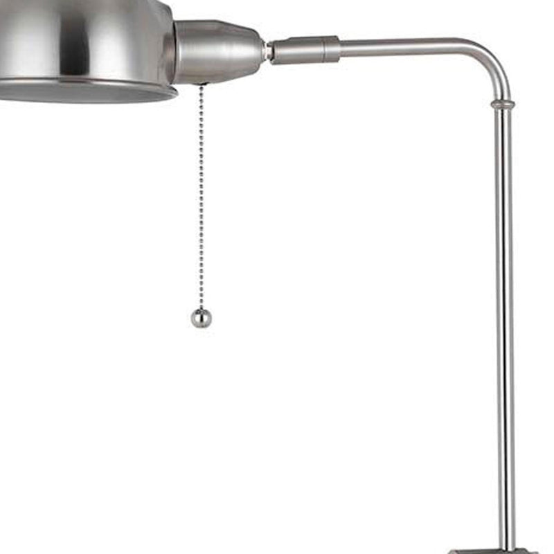 Home Outfitters 58" Nickel Adjustable Traditional Shaped Floor Lamp With Nickel Dome Shade