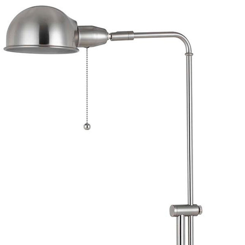 Home Outfitters 58" Nickel Adjustable Traditional Shaped Floor Lamp With Nickel Dome Shade