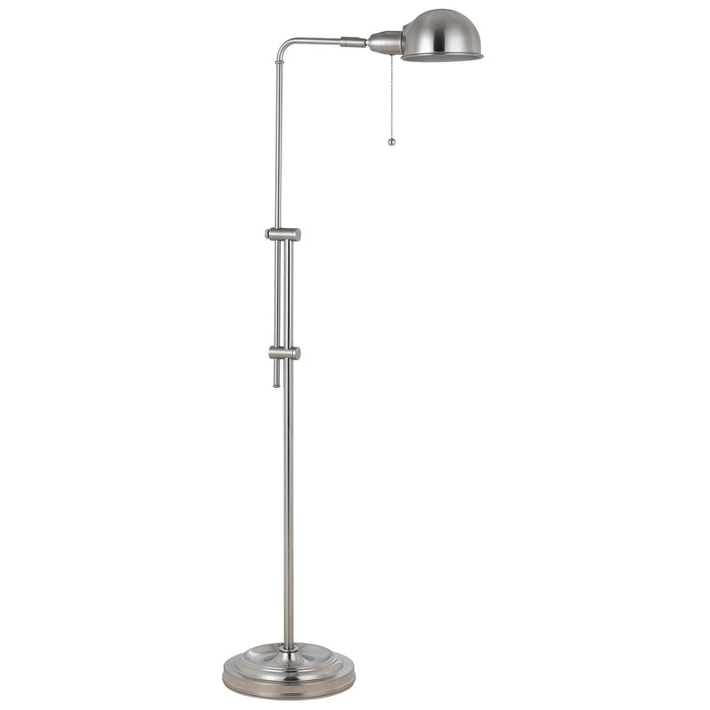 Home Outfitters 58" Nickel Adjustable Traditional Shaped Floor Lamp With Nickel Dome Shade